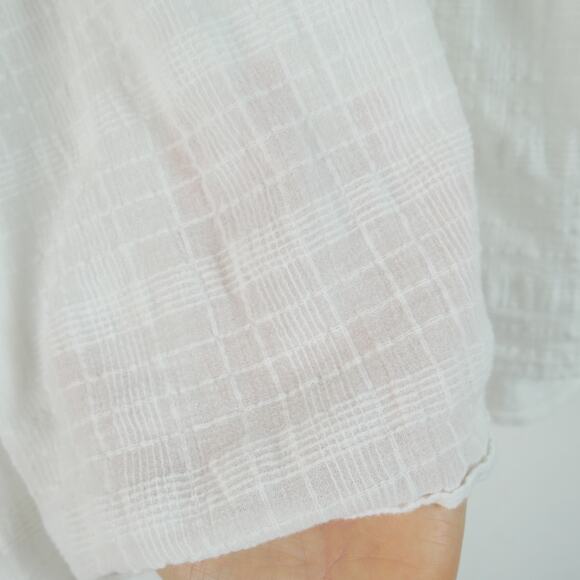 Pilcro Anthropologie Cera Peasant Blouse Cotton Gauze Floral Embroidered Boho XS - Picture 5 of 9